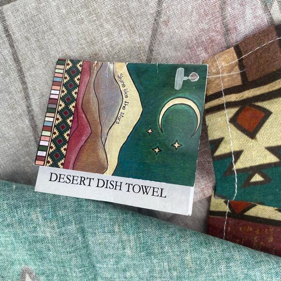 PRIMITIVES BY KATHY Desert Dish Towel Shine Like Stars 100% Cotton 18"x27.5" NWT - Picture 6 of 11